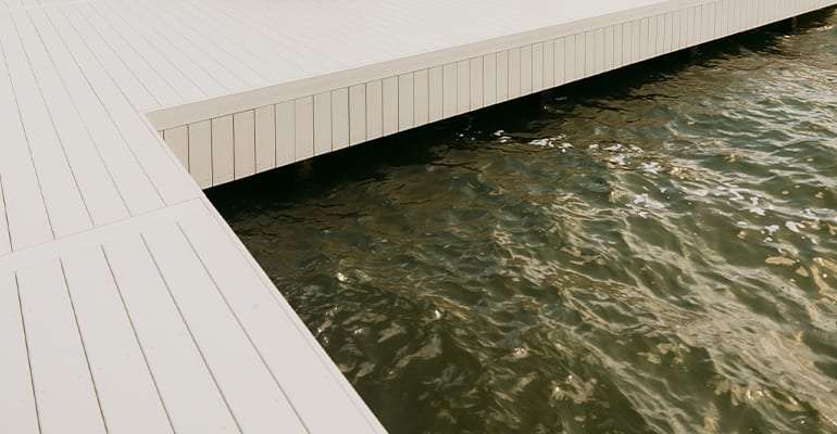 Weardeck Dock over water