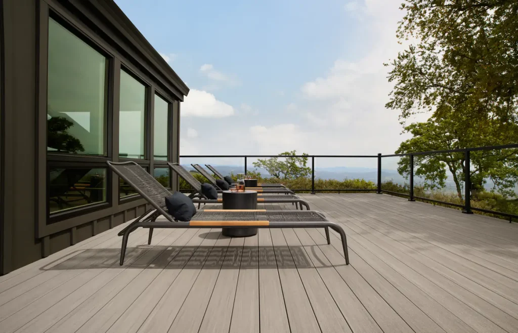 TimberTech-Inspiration-Advanced-PVC-Vintage-Weathered-Teak-Decking-Impression-Rail-Express-Black-glass-infill-Sanoma-gallery-3